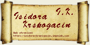 Isidora Krspogačin vizit kartica